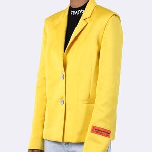 Heron Preston Yellow Mikado Single-Breasted Blazer